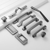 珍珠灰衣柜门拉手锌合金实心抽屉模压门吸塑门把手橱柜95孔距扣手