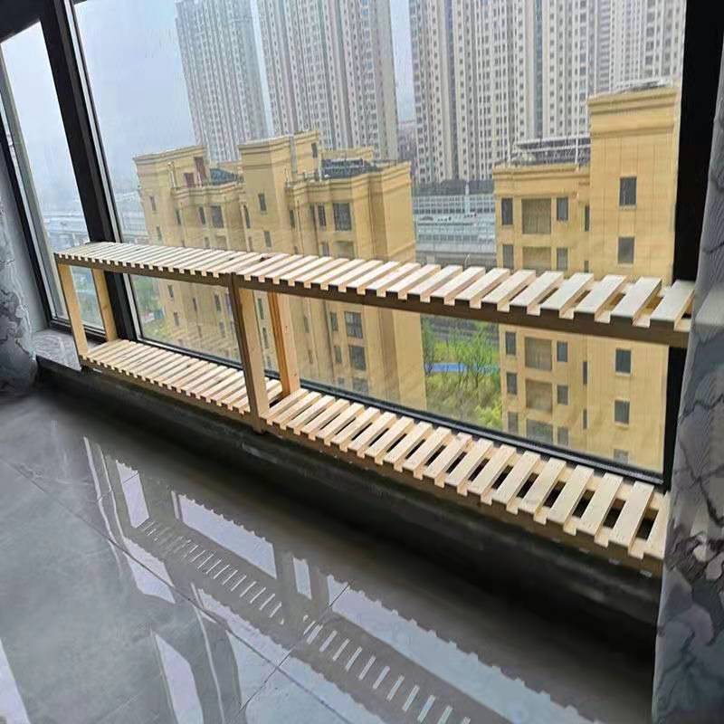 窗台上花架置物架阳台放多肉的多层格架落地式实木飘窗花盆小架子图片