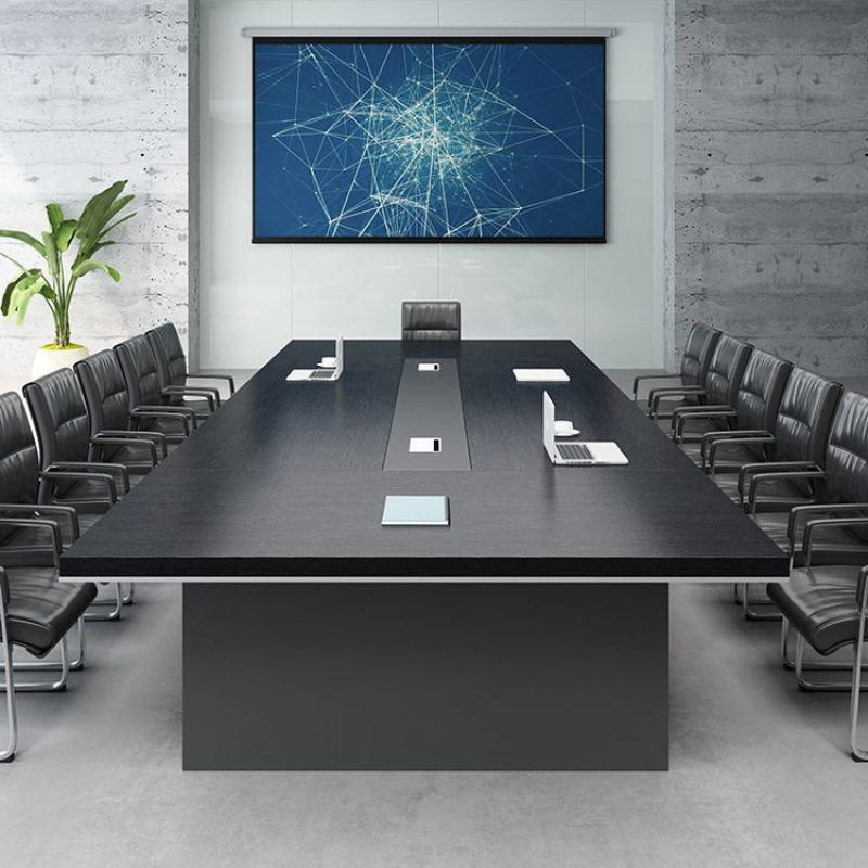 新款会议桌办公大型家具办公桌简约现代培训长桌洽谈室桌椅组合大