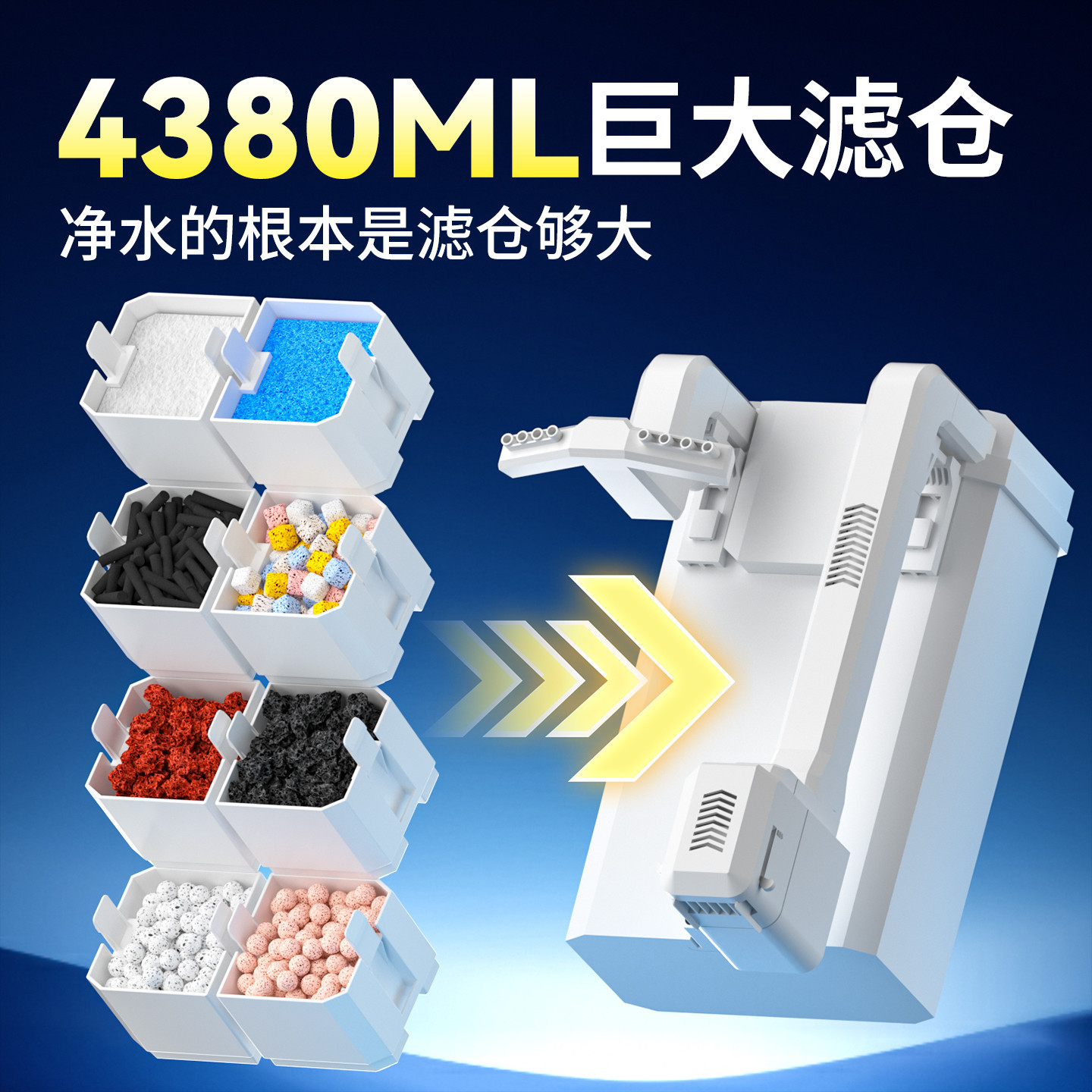 鱼缸过滤器桶壁挂式外置超静音过滤增氧三合一净水过滤制氧一体机