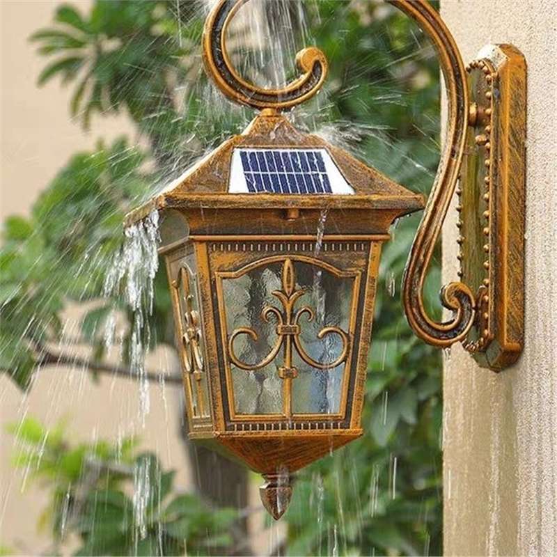 户外防水太阳能复古欧式壁灯