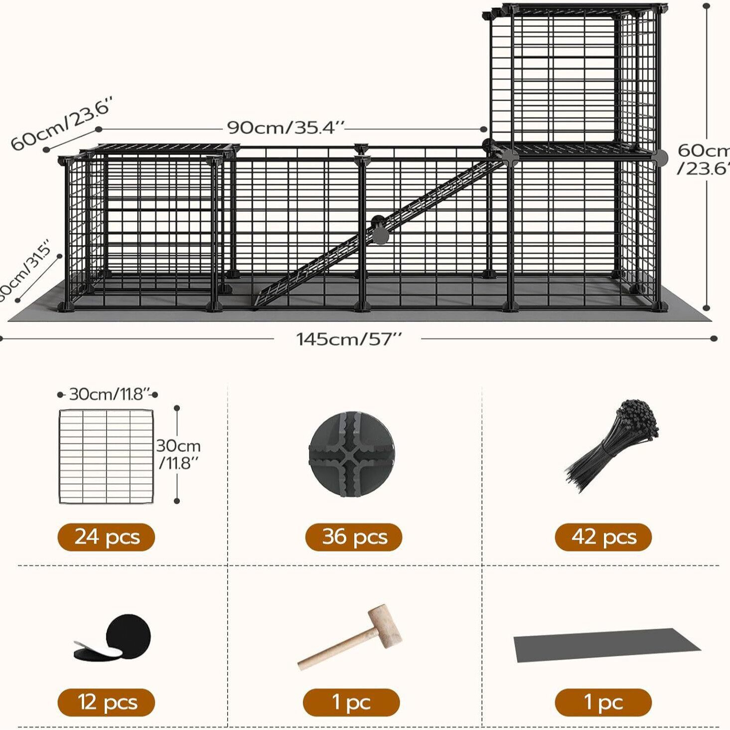 跨境DIY猫笼室内两层猫咪别墅小型宠物笼子自由空间一体小型猫舍