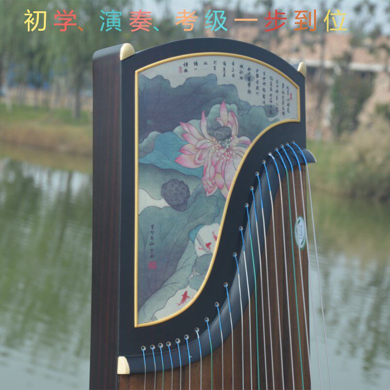 焦韵古筝厂家新款批发古筝黑檀绢画款专业演奏古筝 多图混批 修改