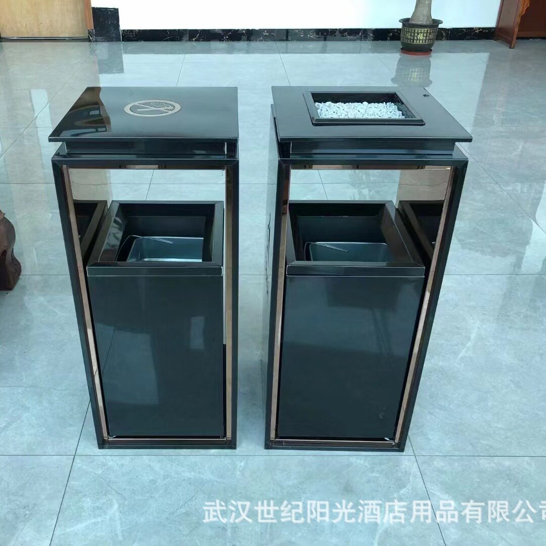 大容量推拉轨道垃圾桶酒店大堂物业单位商场门口楼梯口过道封釉