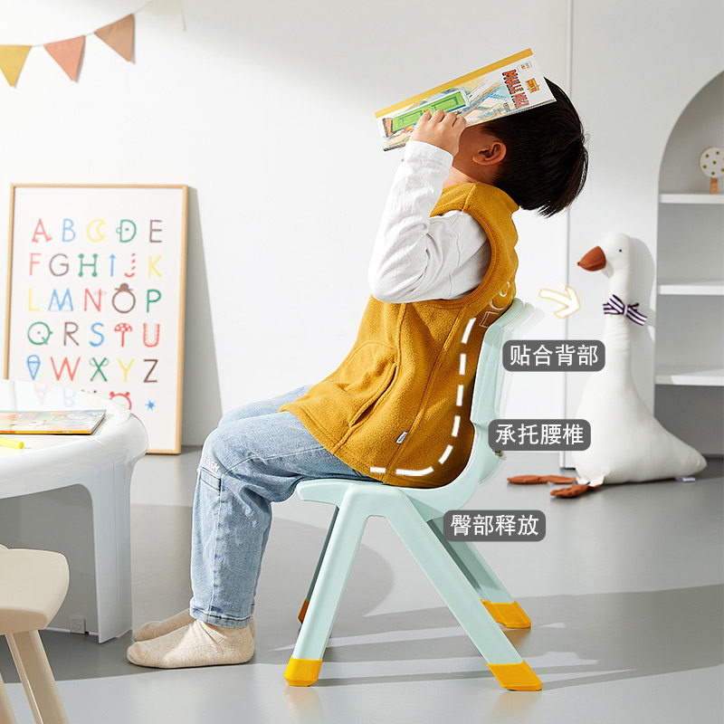 家用靠背椅子塑料小板凳小孩日常座椅加厚小板凳防滑吃饭餐易梵斯
