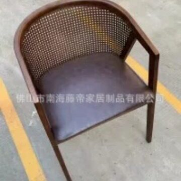 实木简约设计师编藤餐椅书椅
