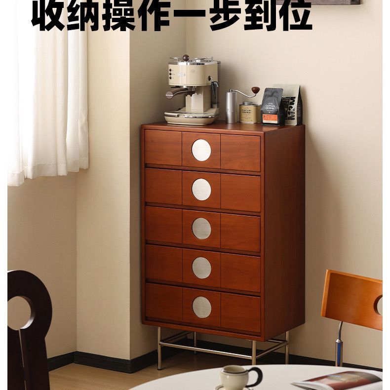 北欧实木靠墙一体柜多功能抽屉柜子沙发边柜电视边柜收纳柜储物柜