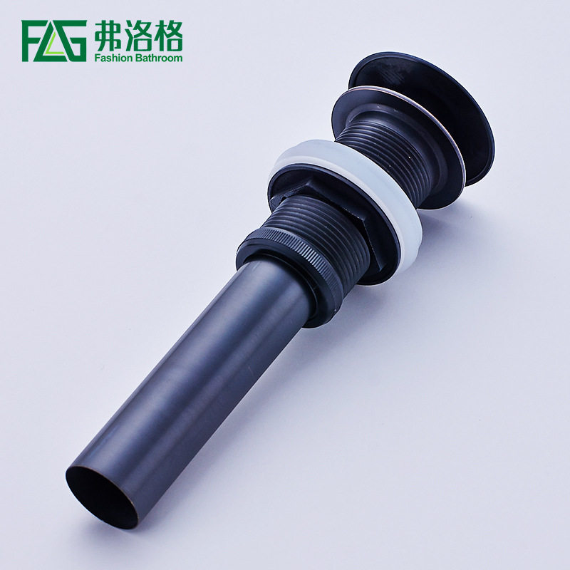 水暖厂家批发全铜脸盆下水 欧式复古下水器 黑古铜弹跳下水器