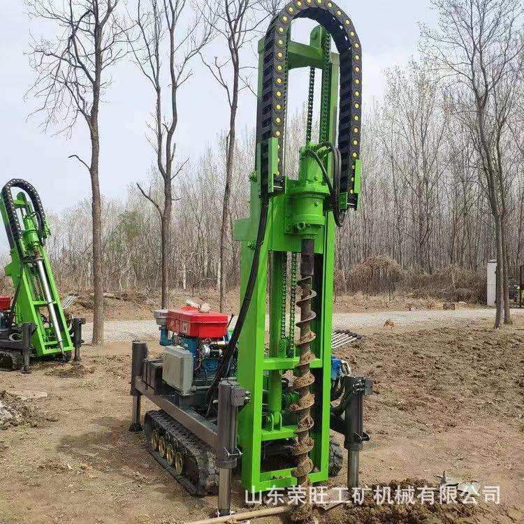 光伏工程螺旋钻机太阳能履带式打桩机光伏地桩打孔钻机光伏钻机