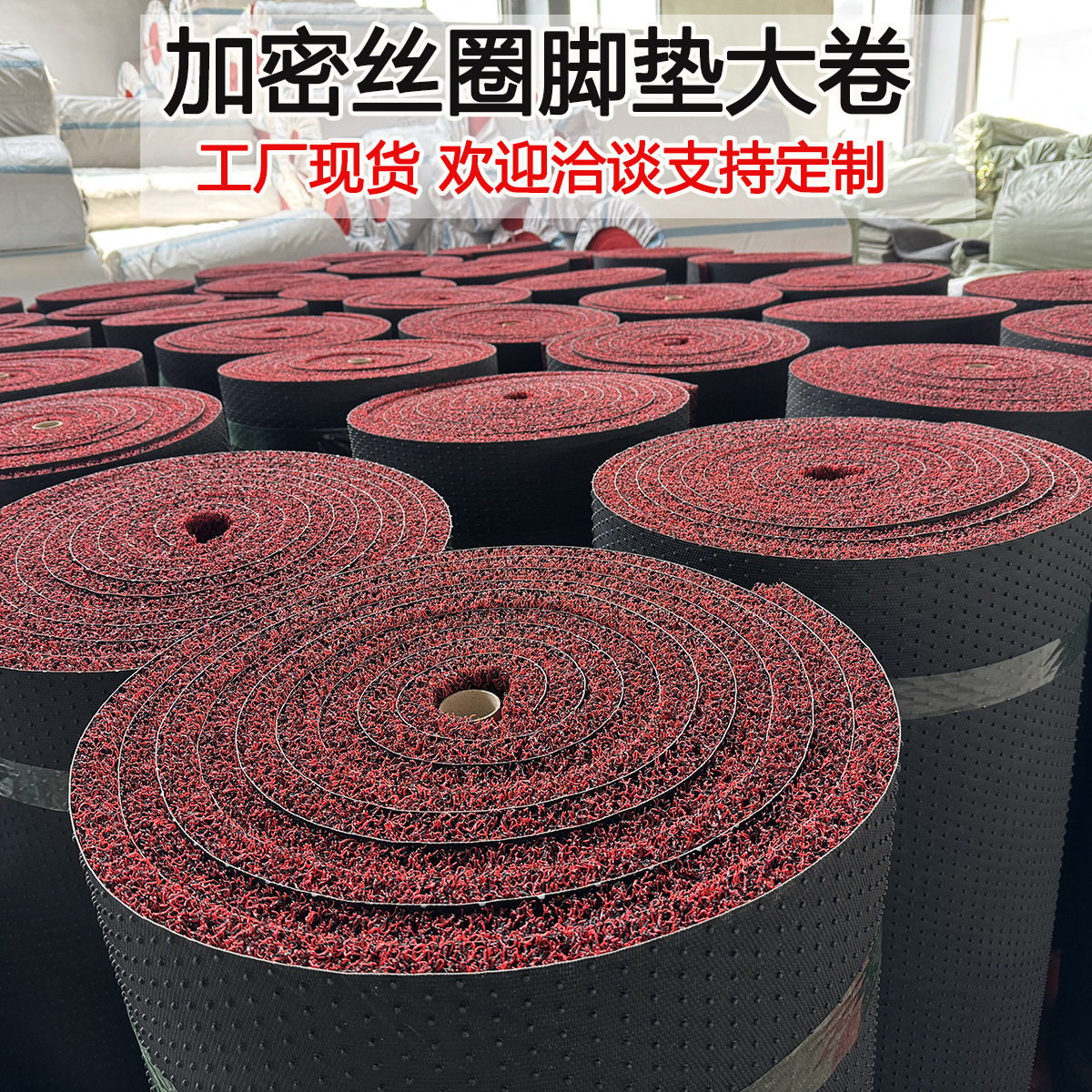 厂家直销塑料丝圈地垫汽车脚垫自由裁剪加厚加密20mm通用整大卷材