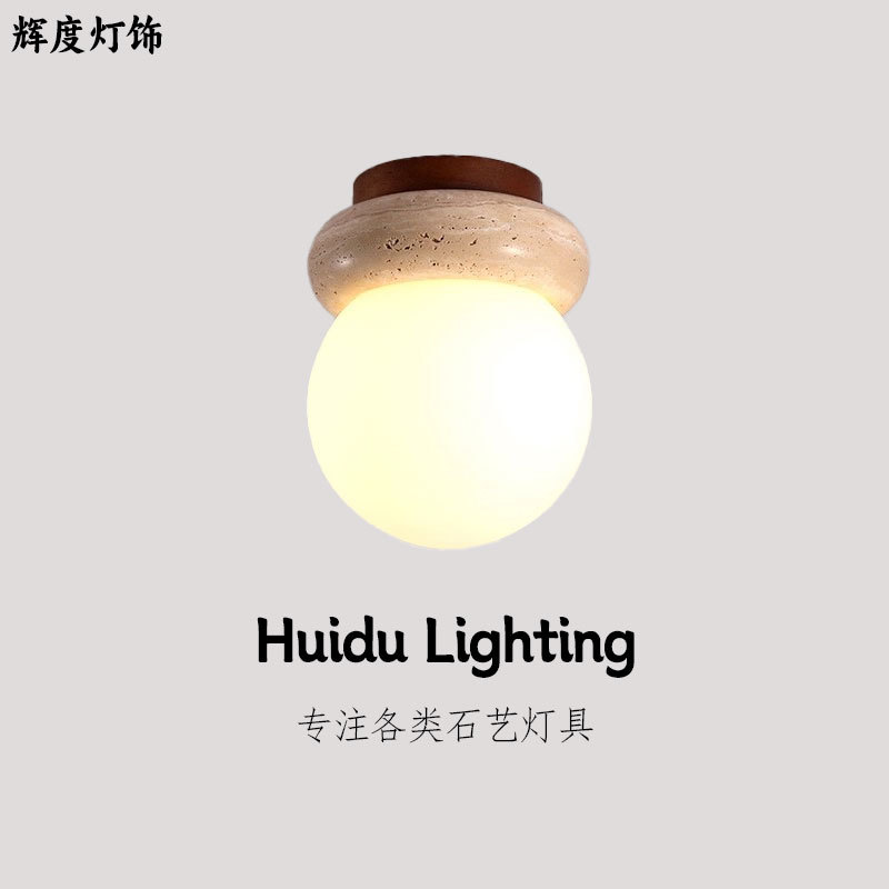 黄洞石走廊过道灯具北欧入户门厅阳台创意玄关衣帽间led小吸顶灯