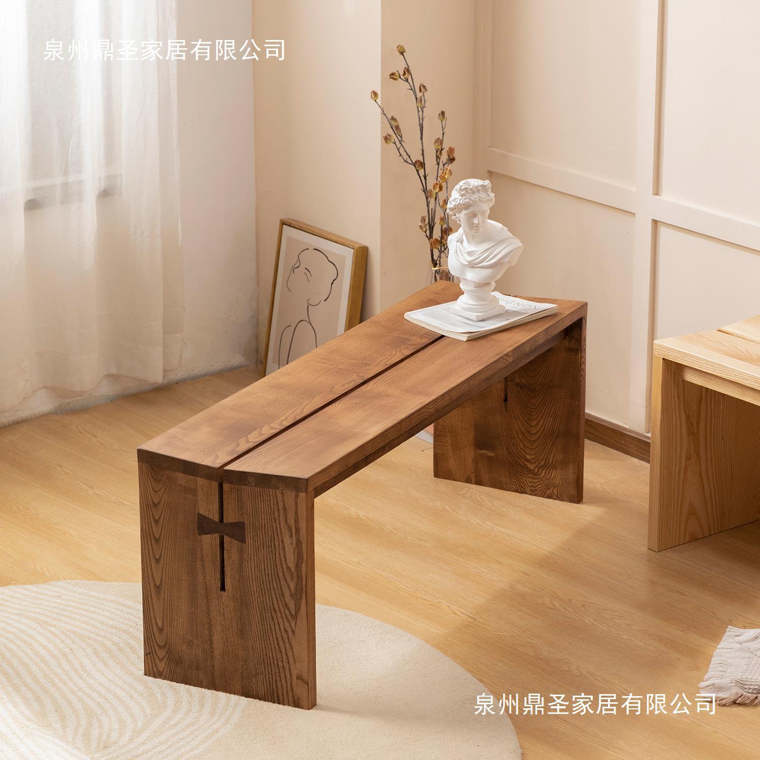 简约现代白蜡木蝴蝶结长条凳