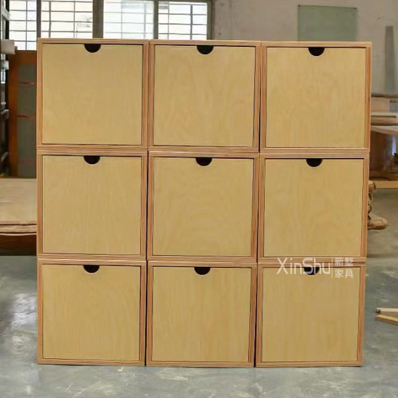 书柜简约现代自由组合单个书柜桦木小柜子简易书架储物收纳木柜子