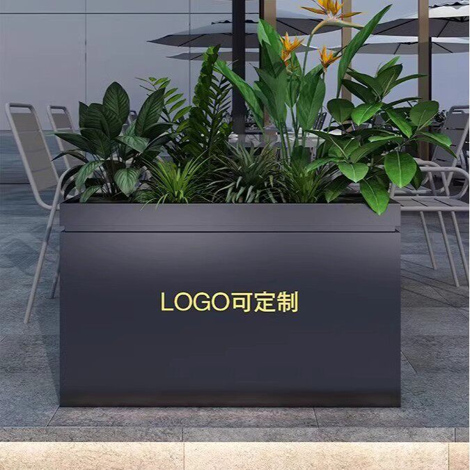 花箱不锈钢花槽组合庭院阳台室外餐厅隔断花坛市政移动种植箱花架