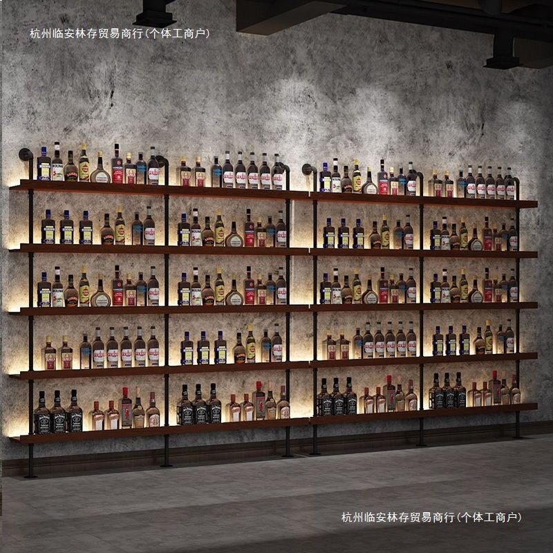 酒吧餐厅吧台壁挂落地全套酒架