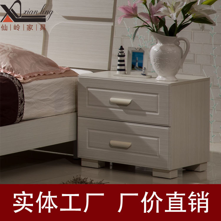 厂家直供双抽屉板式床头柜