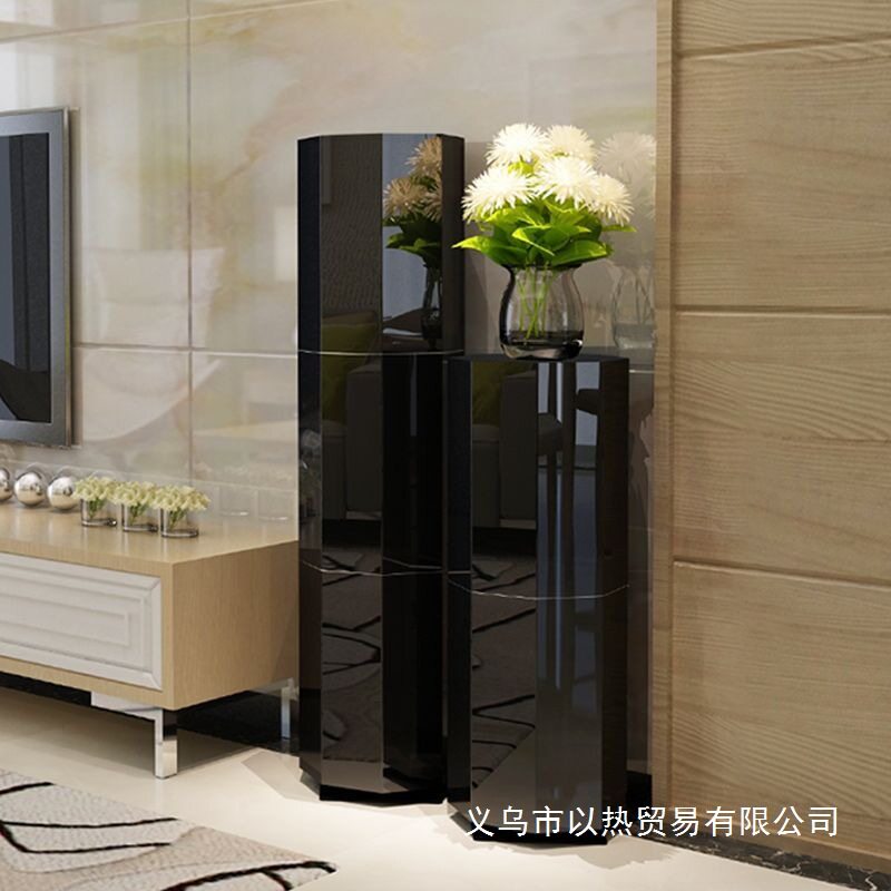 创意旋转鞋柜圆形圆柱楼梯收纳高立式客厅家用门口玄关带柜门鞋架