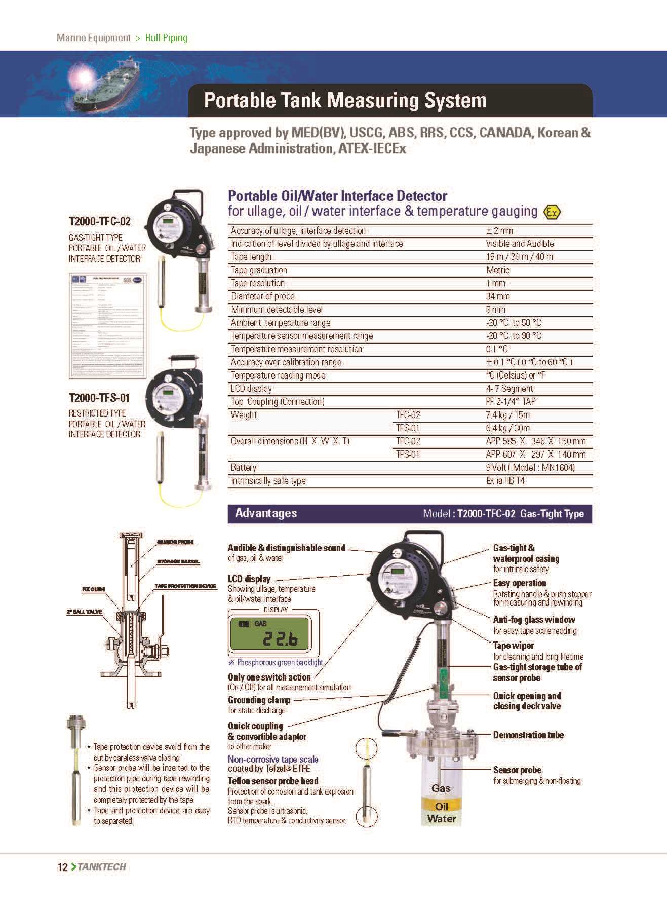 tanktech油水界面仪液位计数字电子UTI密闭计量