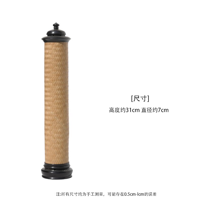 竹编香炉黑檀木 熏香炉 立香炉 香道配件 茶道配件
