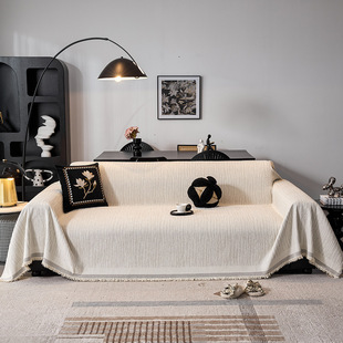 高级感沙发盖布巾四季通用奶油风沙发坐垫全包全盖套罩防滑盖毯
