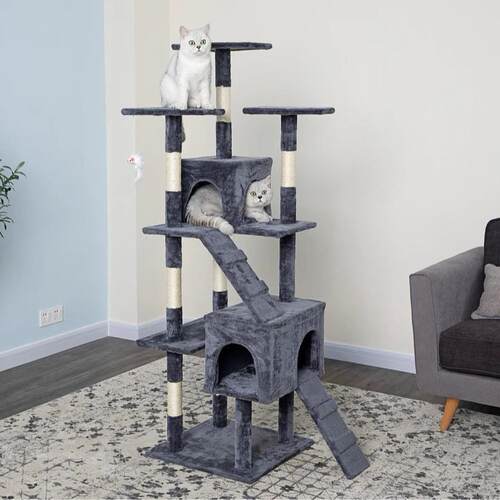 猫爬架大型一体式豪华八层猫别墅大型猫爬架四季通用短绒包布一体