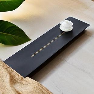 家用小型干泡茶台轻奢现代石茶盘天然黑石头镶嵌沥水茶托 2025新款