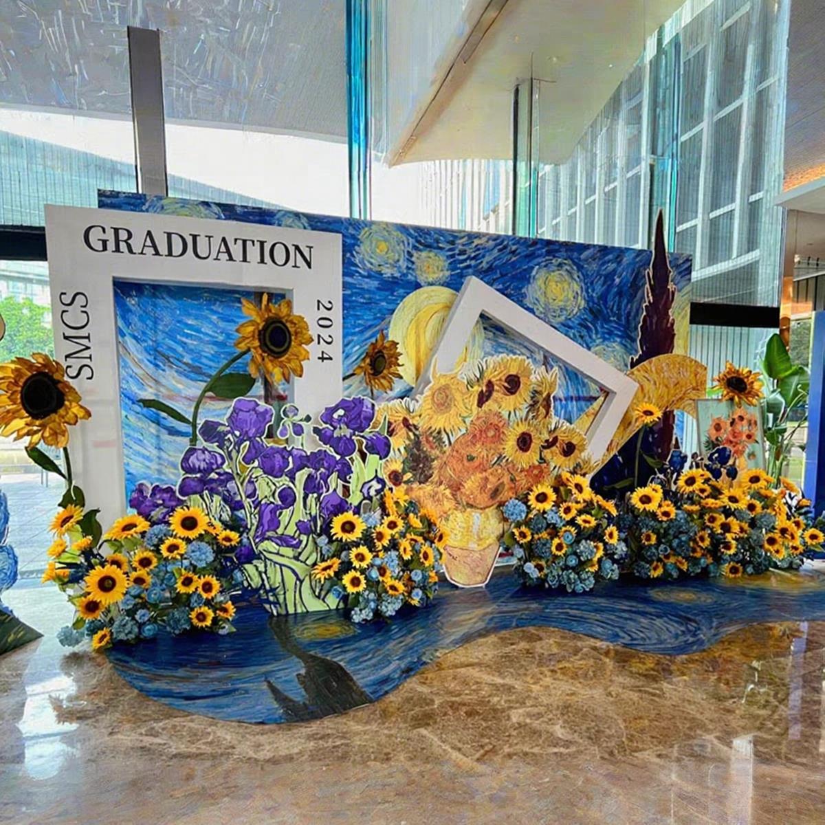 向日葵花束毕业布置装饰场景拍照签名墙kt展板仪式感幼儿园中小学