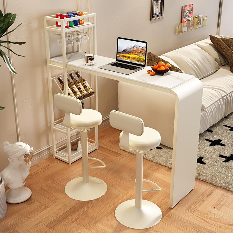 吧台桌家用简约岩板高脚桌长条桌客厅沙发阳台隔断迷你休闲小吧台