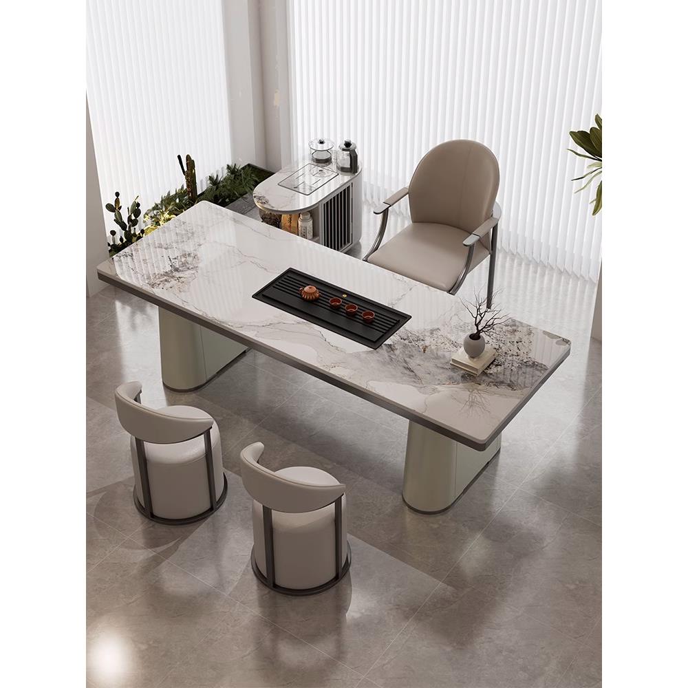 新款岩板茶台桌现代茶桌椅组合简约轻奢高级感办公室茶道桌泡茶台