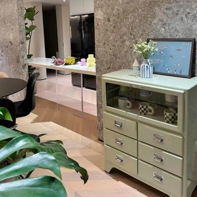 日式覆古铁皮柜金属抽屉柜环保餐柜收纳柜网红ins装饰dulton