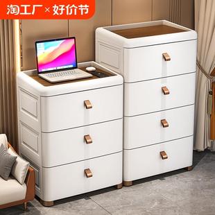 家用置物柜客厅多层夹缝柜玩具零食储物柜卧室床头柜 收纳柜抽屉式