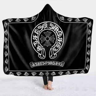 男生宿舍连帽双层保暖盖毯披肩居家沙发懒人毯寝室办公午睡斗篷