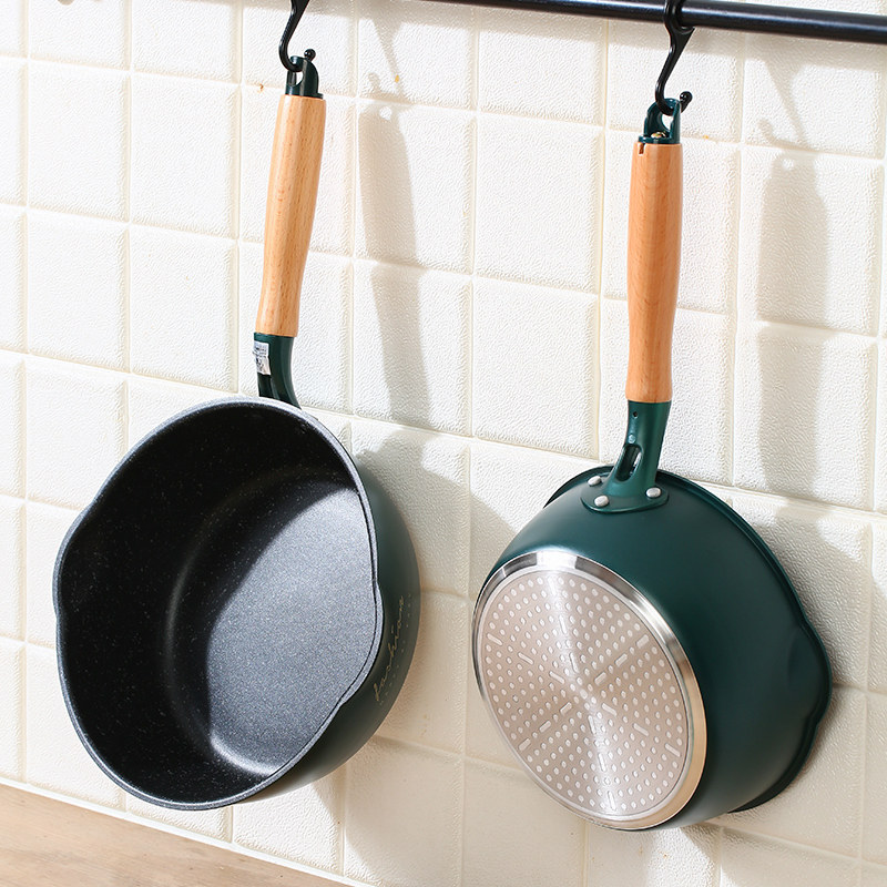 麦饭石不粘锅炒锅家用炒菜锅平底一人迷你小炒锅电磁炉燃气灶专用