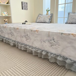 精选新中式榻榻米专用床盖四季通用炕盖带裙边夹棉床单大尺寸炕单