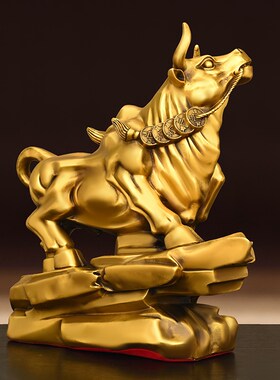 纯铜牛摆件家居办公室桌面装饰品金钱牛财源滚滚牛旺市金牛气冲天