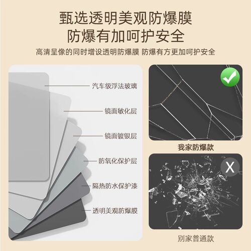 衣柜镜子内装隐形抽拉全身镜对开门试衣镜旋转折叠伸缩滑轨穿衣镜
