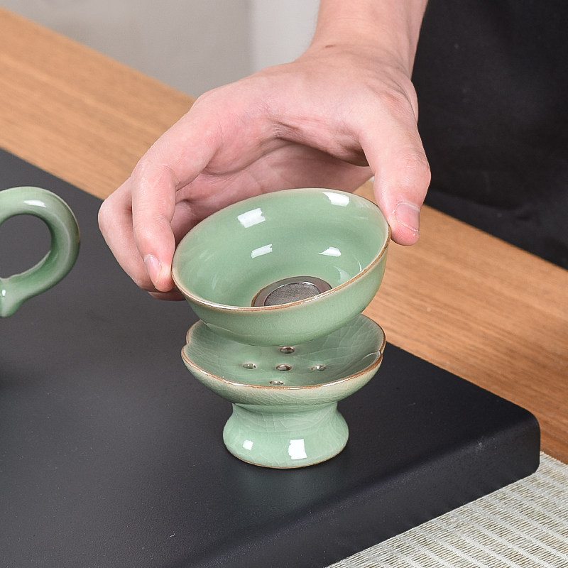 精选青瓷功夫茶具 哥窑开片冰裂纹茶漏陶瓷茶滤过滤茶网 茶道配件,餐饮具,茶滤,淘宝优惠券,粉丝福利购,淘宝优惠卷