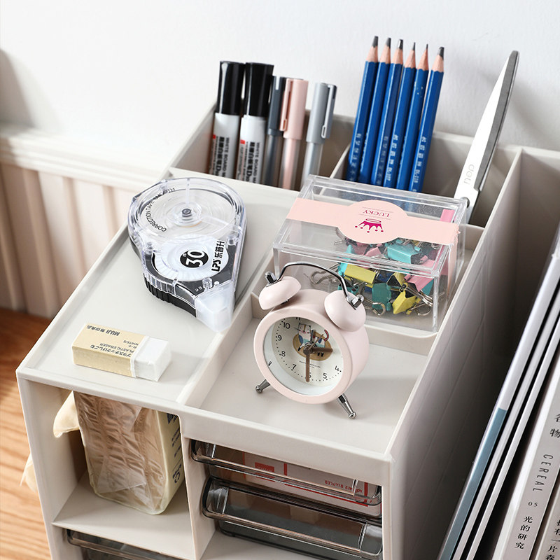 办公室桌面收纳盒抽屉式文具文件用品收纳神器书桌上办公桌置物架