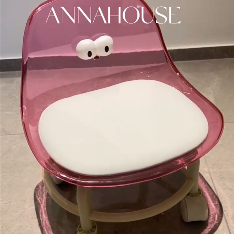 万向轮小凳子软座滑轮矮凳带娃儿童椅子靠背圆凳家用美缝修脚板凳