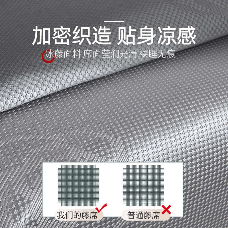 高端2024新款冰丝凉r席夏天床裙款冰藤席夏季空调席子可折叠软席