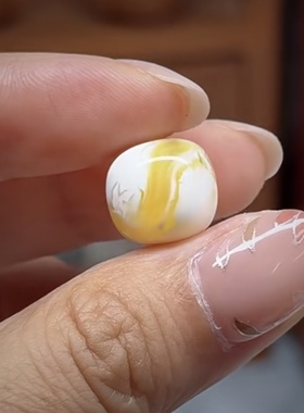 精工俄料蜜蜡妖花白蜜蜡老型珠桶珠文玩菩提手串手持念珠顶配珠