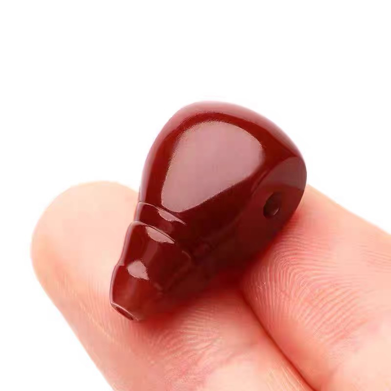 原矿南红瓦西三通瓦西牛红一体三通纯色锦红佛头手串手持念珠配珠