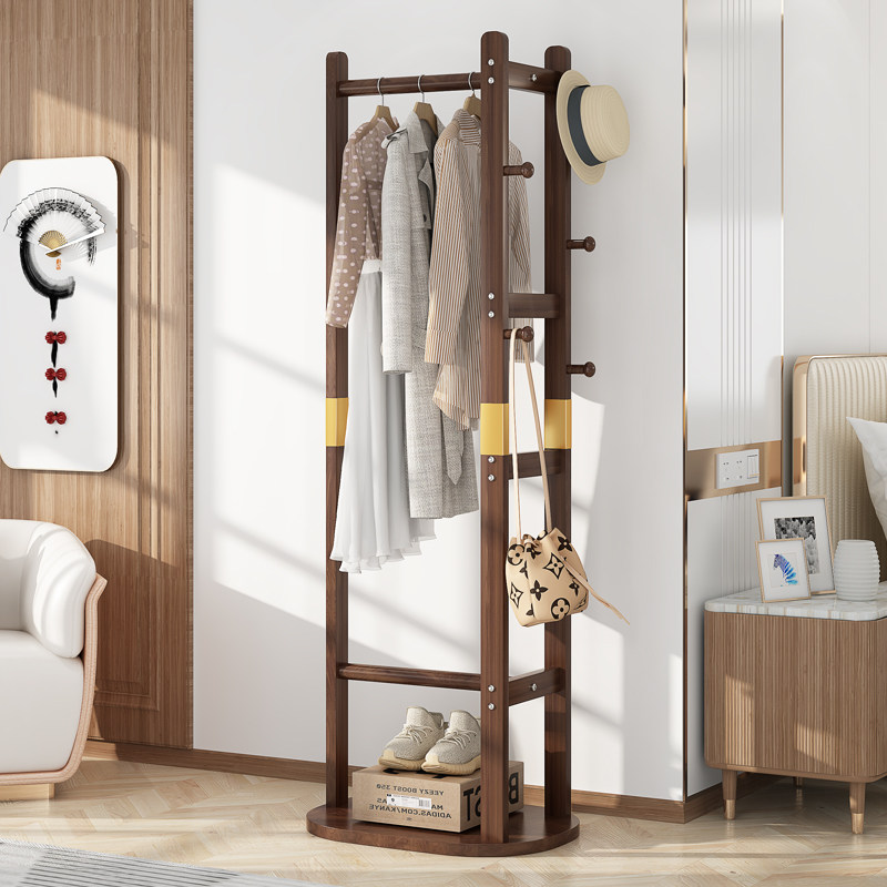 简约挂衣架卧室落地实木衣帽架家用客厅挂衣服架子玄关鞋架置物架,收纳整理,衣帽架,淘宝优惠券,粉丝福利购,淘宝优惠卷