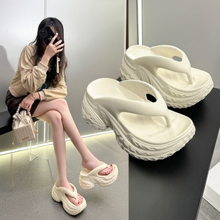 外穿沙滩ins韩风夹趾凉拖鞋 人字拖女室内外穿厚底eva踩屎感时尚