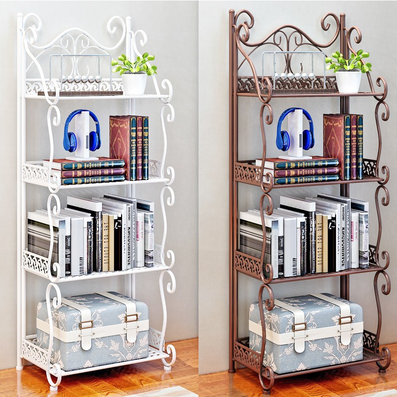 免装折叠式浴室架落地多层置物架儿童简易书架铁艺置物架批发