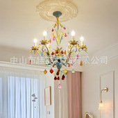 新款 饰吊灯铁艺吊顶灯 客厅灯水晶装 批发法式 水晶客厅吊灯轻奢法式
