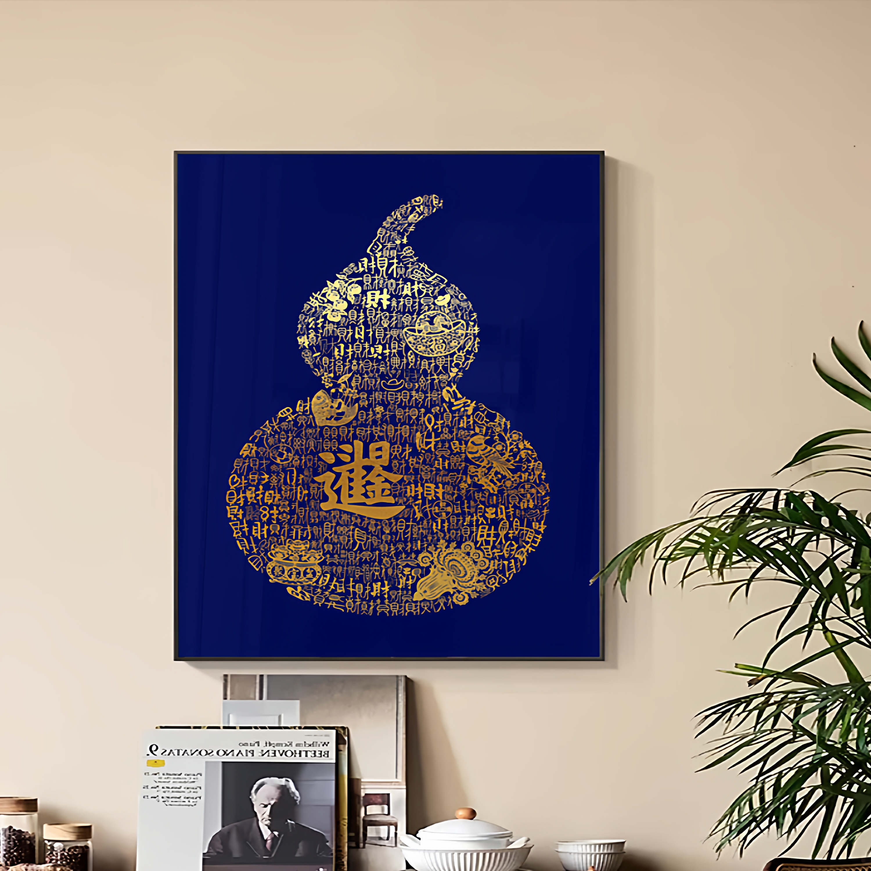 福禄来财图唐卡手绘diy佛像佛祖解压手工制作装饰画佛堂装饰挂画
