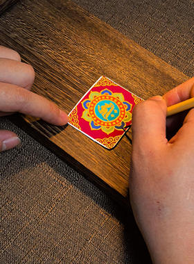 阿弥陀佛（狗猪)唐卡手绘diy吊坠项链西藏手绘手工成人礼物车挂件