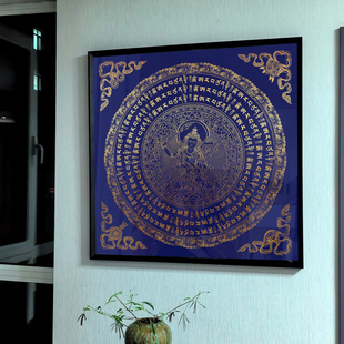 文殊画像唐卡手绘diy非遗手工涂色填色成人解压数字油画