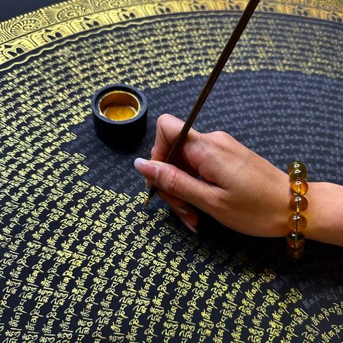 唐卡手绘diy六字真言数字油画